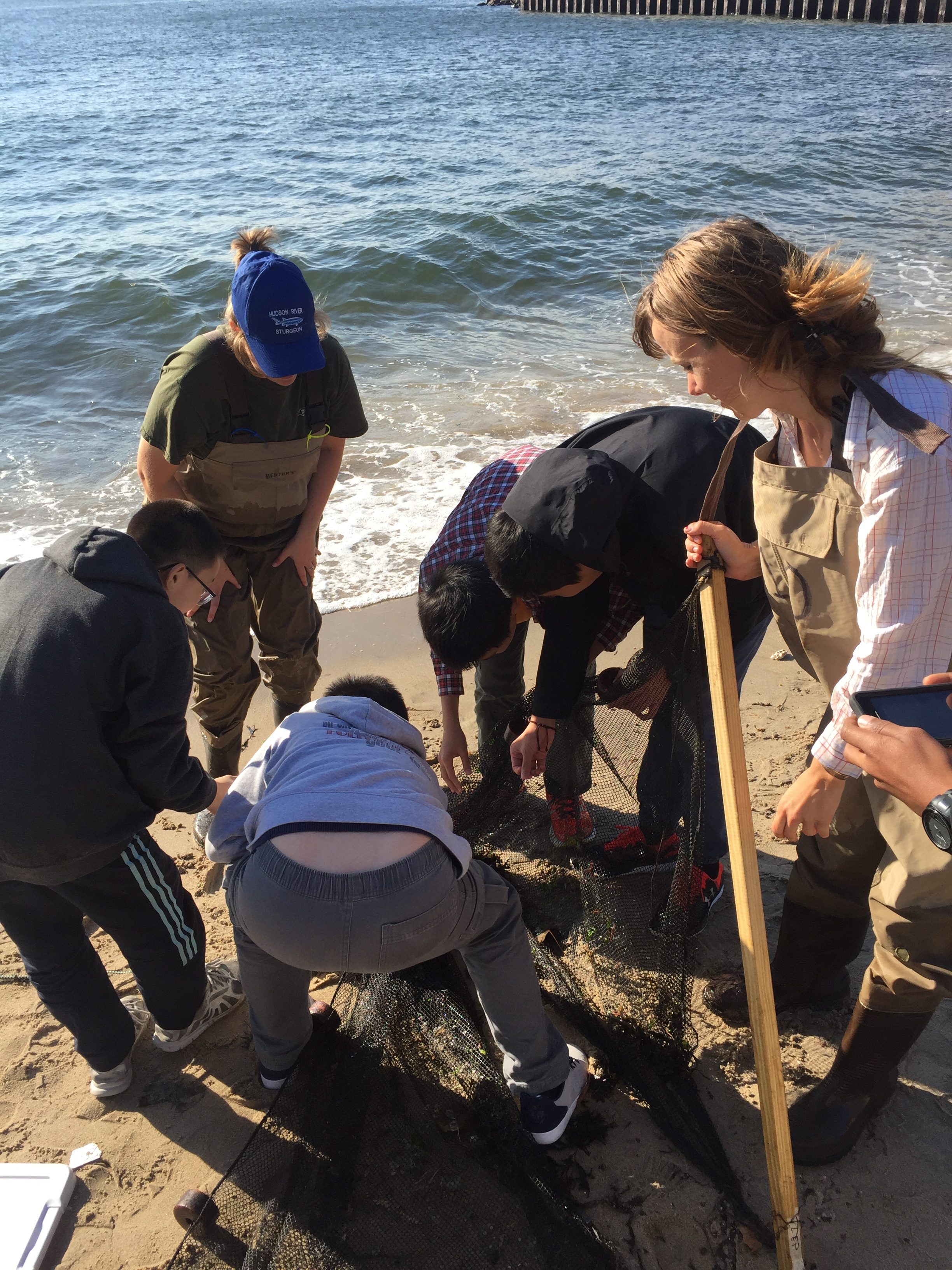 Students on the Hudson River